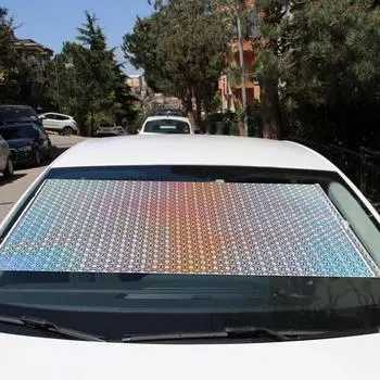 Солнцезащитный козырек для лобового стекла автомобиля, ПВХ-экран, многоцелевой, автоматический, масштабируемый, солнцезащитный козырек для лобового стекла с присоской для блокировки отражения тепла чёрный