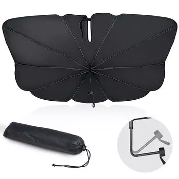 Солнцезащитный козырек для переднего улучшенный сгибаемый средний усиленный 10-спицевой автомобильный зеркало заднего вида отверстие защита от жары УФ-излучения автомобильный передний кончики спиц могут быть тепло УФ-защита чёрный