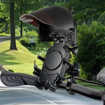 Солнцезащитный козырек для телефона для езды на велосипеде Крепление для телефона на мотоцикле Солнцезащитный козырек защищает от дождя Увеличивает безопасность езды на велосипеде Защита телефона чёрный