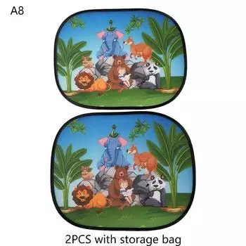 Солнцезащитный козырек на боковое окно автомобиля, солнцезащитный козырек на окнах с животным узором, солнцезащитный козырек