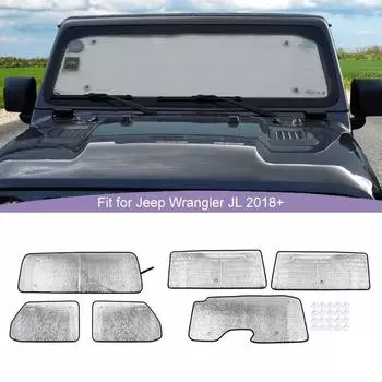 Солнцезащитный козырек на лобовое стекло автомобиля, складной солнцезащитный козырек, подходит для Jeep Wrangler JL 2018 года выпуска, версия 4-дверная, аксессуары для салона автомобиля