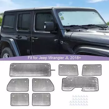 Солнцезащитный козырек на лобовое стекло автомобиля, складной солнцезащитный козырек, подходит для Jeep Wrangler JL 2018 года выпуска, версия 4-дверная, аксессуары для салона автомобиля