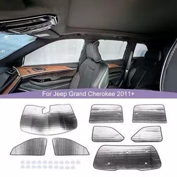 Солнцезащитный козырек на лобовое стекло автомобиля, складной солнцезащитный козырек, подходит для Jeep Grand Cherokee 2022 Up, аксессуары для салона автомобиля серебряный