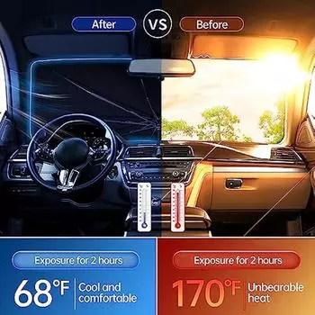 Солнцезащитный козырек на лобовое стекло автомобиля, складной солнцезащитный козырек для автомобиля, солнцезащитный козырек, блокировка ультрафиолетового излучения переднего окна автомобиля (тепловая защита) L