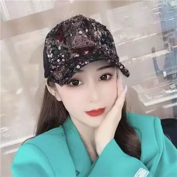 Солнцезащитный козырек от солнца, шляпа с утиным языком, новая универсальная дышащая бейсболка с блестками, повседневная шляпа для мужчин и женщин, весна и лето Hat хаки