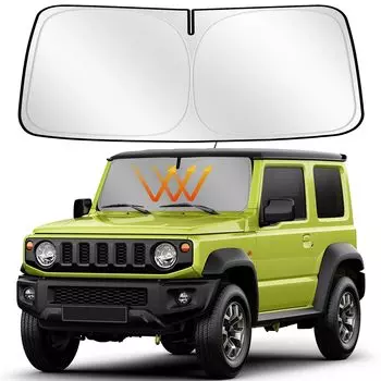 Солнцезащитный козырек от солнца ZATOOTO для лобового стекла Suzuki Jimny Sierra, УФ-защита без присоски, затемнение, защита от УФ-излучения, дизайн для конкретного автомобиля QD106 и (JB64/JB74), серебряный