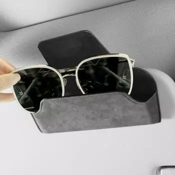 Солнцезащитный козырек с зажимом для очков, футляр для очков, оправа для солнцезащитных очков, магнитный футляр для очков, устойчивый ящик для хранения чёрный