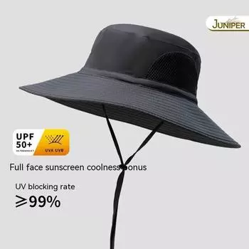 Солнцезащитный козырек, солнцезащитная шляпа, складная уличная альпинистская кепка, дышащая, анти-ультрафиолетовая, рыболовная кепка, рыбацкая шапка с большим обхватом головы 59-62cm черный серый