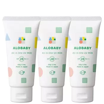 Солнцезащитный крем Alobaby UV Milk Без УФ Для без УФ Молочко x 3 Все в одном (Без ДЭТА, абсорбенты) младенцы, добавки, органический, нехимический (Бутылки «Всё в одном»)