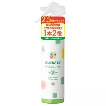 Солнцезащитный крем Alobaby UV Outdoor Mist Большая бутылка без УФ-излучения Baby Organic и [без ДЭТА, поглотителей] без добавок, не содержит химикатов (1 бутылка)