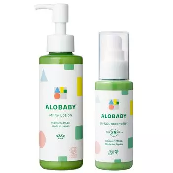 Солнцезащитный крем Alobaby UV Outdoor Mist Milk Lotion от УФ-излучения отечественного производства, + Set, без добавок, без абсорбентов, без ДЭТА, органический,