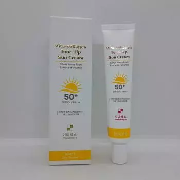 Солнцезащитный крем Beaute Melasma-X Vita-Collagen Tone-Up SPF50+ PA+++, Антивозрастной, Увлажняющий, Корейская косметика, Kbeauty, образец