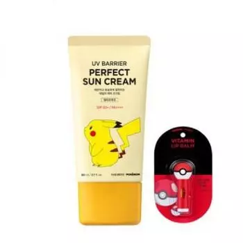 Солнцезащитный крем Bellman Pokemon UV Pikachu 80 мл, специальный бальзам для губ в форме покебола 4,5 г
