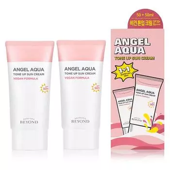 Солнцезащитный крем Beyond Angel Aqua Tone-Up SPF50+ PA++++ 1 + 1, 1 шт., 100 мл
