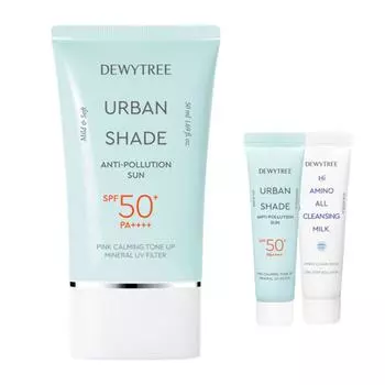 Солнцезащитный крем Dewytree Urban Shade Anti-Pollution SPF50+ PA++++ 50 мл + 10 мл + Молочко Hyamino 10 мл, набор, 1 набор