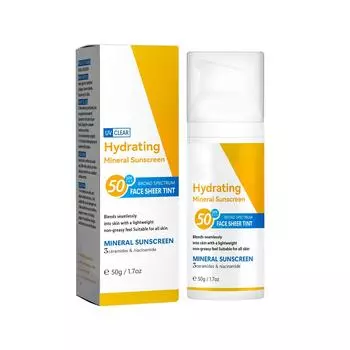 Солнцезащитный крем для лица без запаха, быстросохнущий и прозрачный, без остатков, длительный, увлажняющий, защитный, не раздражающий, не закупоривающий поры, 50 мл белый