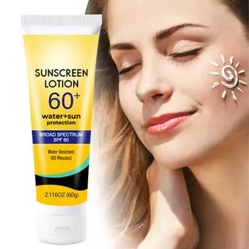 Солнцезащитный крем для мужчин и женщин, освежающий, нежирный, легкий солнцезащитный крем для лица, 60 мл One Size жёлтый