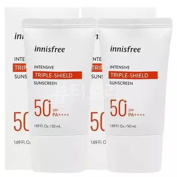 Солнцезащитный крем Innisfree Intensive Triple Shield SPF50+ PA++++, 50 мл, 2 шт.