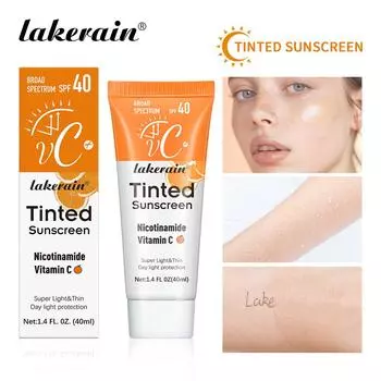Солнцезащитный крем Lakerain Tinted Vitamin C SPF50+ Защита от чувствительности Контроль жирности и увлажнение