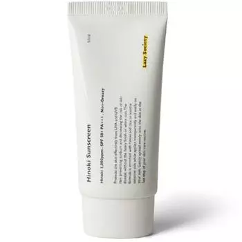 Солнцезащитный крем Lazy Society Hinoki SPF50+ PA+++, 50 мл, 1 шт.