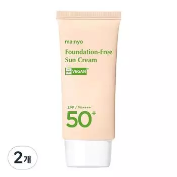 Солнцезащитный крем Manyo Factory Foundation Free SPF50+ PA++++, 2 шт., 50 мл