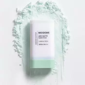 Солнцезащитный крем MEIDEME Green Salvia Airy Matte Sun Stick SPF50+ PA++++, Не тестируется на животных, ВЕГАНСКИЙ, Увлажняющий, Корейская косметика, Kbeauty, образец