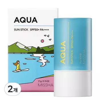 Солнцезащитный крем Missha All Around Safe Block Aqua Sun Stick SPF50+ PA++++, 21 г, 2 шт.