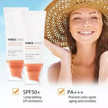 Солнцезащитный крем на водной основе солнцезащитный крем увлажняющий солнцезащитный крем антипригарный изоляция легкий мягкий 50 мл белый