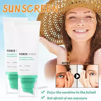 Солнцезащитный крем на водной основе солнцезащитный крем увлажняющий солнцезащитный крем антипригарный изоляция легкий мягкий 50 мл белый