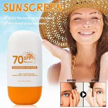 Солнцезащитный крем Освежающий нежирный УФ-фильтр для мужчин и женщин Освежающий контроль жирности и УФ-защитный крем 50 мл One Size белый