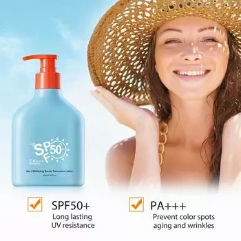 Солнцезащитный крем Освежающий нежирный УФ-фильтр для мужчин и женщин Освежающий контроль жирности и УФ-защитный крем 200 мл One Size белый