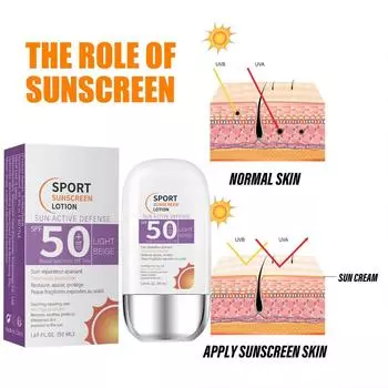 Солнцезащитный крем, отбеливающий для лица, прозрачный солнцезащитный крем, устойчивый к поту, водостойкий, антиоксидант, веганский, вегетарианский, 50 мл One size белый