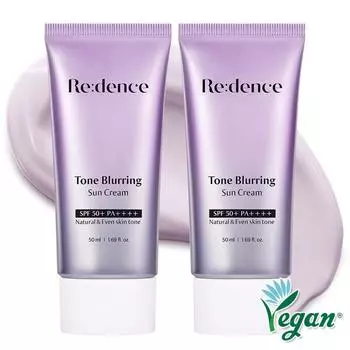 Солнцезащитный крем Redense Tone Blurring SPF50+ PA++++ Чувствительная кожа Тонизирующий солнцезащитный крем без белизны, жжения глаз, липкости, масла, 2 шт., 50 мл