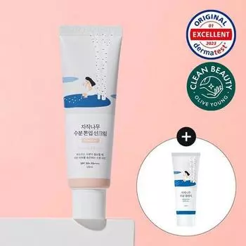 Солнцезащитный крем Round Lab Birch Moisture Tone-Up 50 мл, специальный (В комплект входит 20 мл очищающего средства.)