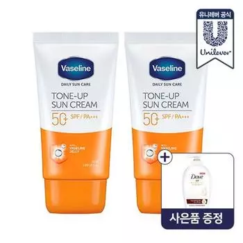 Солнцезащитный крем с вазелином и смешанным чаем SPF50+ PA+++ 50 мл 2 шт. + гель для мытья рук Dove Silk 250 мл 1 шт.
