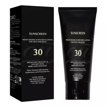 Солнцезащитный крем SPF30+ отбеливающий для меланиновой кожи натуральный увлажняющий солнцезащитный крем для лица и тела натуральные ингредиенты для всех типов кожи блокирует УФ-лучи 59 мл One Size