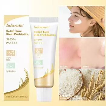 Солнцезащитный крем SPF50+ Защита от ультрафиолета Свежий и нежирный уход за кожей лица от солнечных лучей 50ml