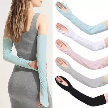 Солнцезащитный крем, тонкие ледяные шелковые перчатки с рукавами, свободные мужские и женские перчатки с защитой от ультрафиолета