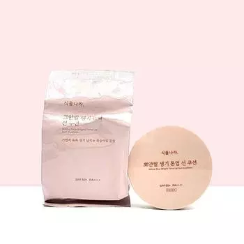 Солнцезащитный кушон Plantnara Vitality Tone-up 15 г (SPF50 +) основной продукт + пополнение, (новый белый рис) vitality персик + сменный блок, 15 г, 1 шт.