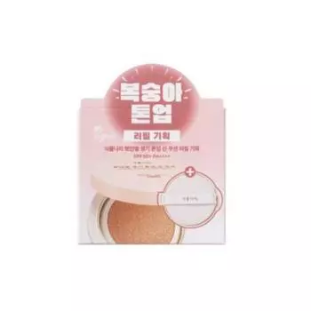 Солнцезащитный кушон Plantnara White Rice Vitality Tone-up Sun Cushion Vitality Peach Product + Сменный блок + Образец 3 вида, 1 шт., 15 г