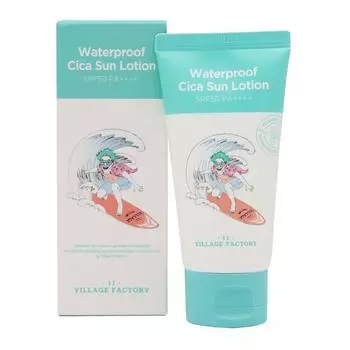 Солнцезащитный лосьон для лица водостойкий VILLAGE 11 FACTORY Waterproof Cica Sun Lotion SPF50 PA++++ 80 мл