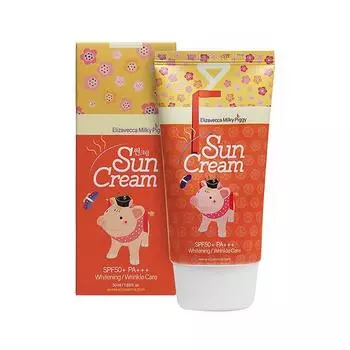 Солнцезащитный осветляющий крем для лица , Elizavecca Milky Piggy Sun Cream SPF50+ PA+++, 50мл