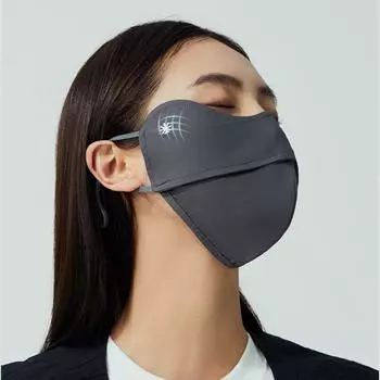 Солнцезащитный шарф для лица Маска для лица Джини-маска для лица Тонкая шелковая маска для рыбалки темно серый