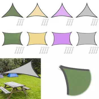 Солнцезащитный тент с D-образным кольцом, навес с УФ-блокировкой, дышащий тент с защитой от солнечного света для наружного патио, сада, заднего двора Quadrilateral фиолетовый