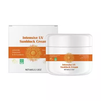 Солнцезащитный увлажняющий крем, устойчивый к ультрафиолетовому излучению, увлажняющий и осветляющий барьерный натуральный крем для макияжа 1 шт. 60 г One Size оранжевый