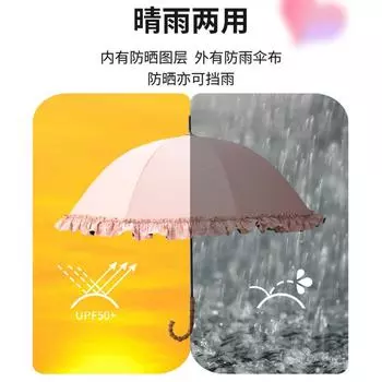 Солнцезащитный зонт из винила. Зонт принцессы из кружева. Высококачественный женский зонт от непогоды и дождя. Зонт от ультрафиолета. 19 inch * 8K слоновая кость