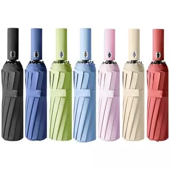 Солнцезащитный зонт с защитой от УФ-лучей, 24 костяных деловых зонта, полуавтоматическая ручка, противоштормовой солнцезащитный зонт, ветрозащитный зонт для мужчин и женщин Blak