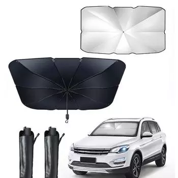 Солнцезащитный зонтик с высокой прочностью, устойчивостью к ультрафиолетовому излучению, пластиковый складной автомобильный передний край A