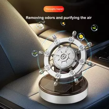 Солнечная энергия, автомобильная ароматерапия, вращение на 360 градусов, освежитель воздуха, автомобильные аксессуары, интерьер, креативный шлем в форме, автоматический очиститель воздуха серебряный
