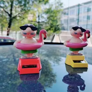 Солнечная энергия Bobblehead бикини старик настольные качели статуи Bobble Dancer смешной автомобиль приборная панель украшение для офиса жёлтый